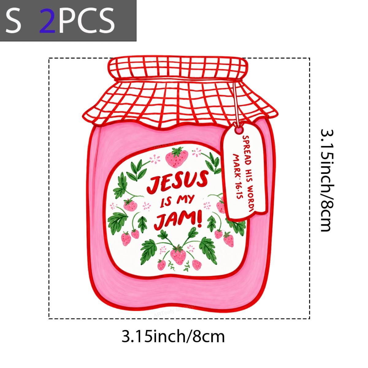 Christian Heat Transfer Jesus Is My Jam Strawberry Jar Graphic for T Shirts Hoodies and Tote Bags - 8
