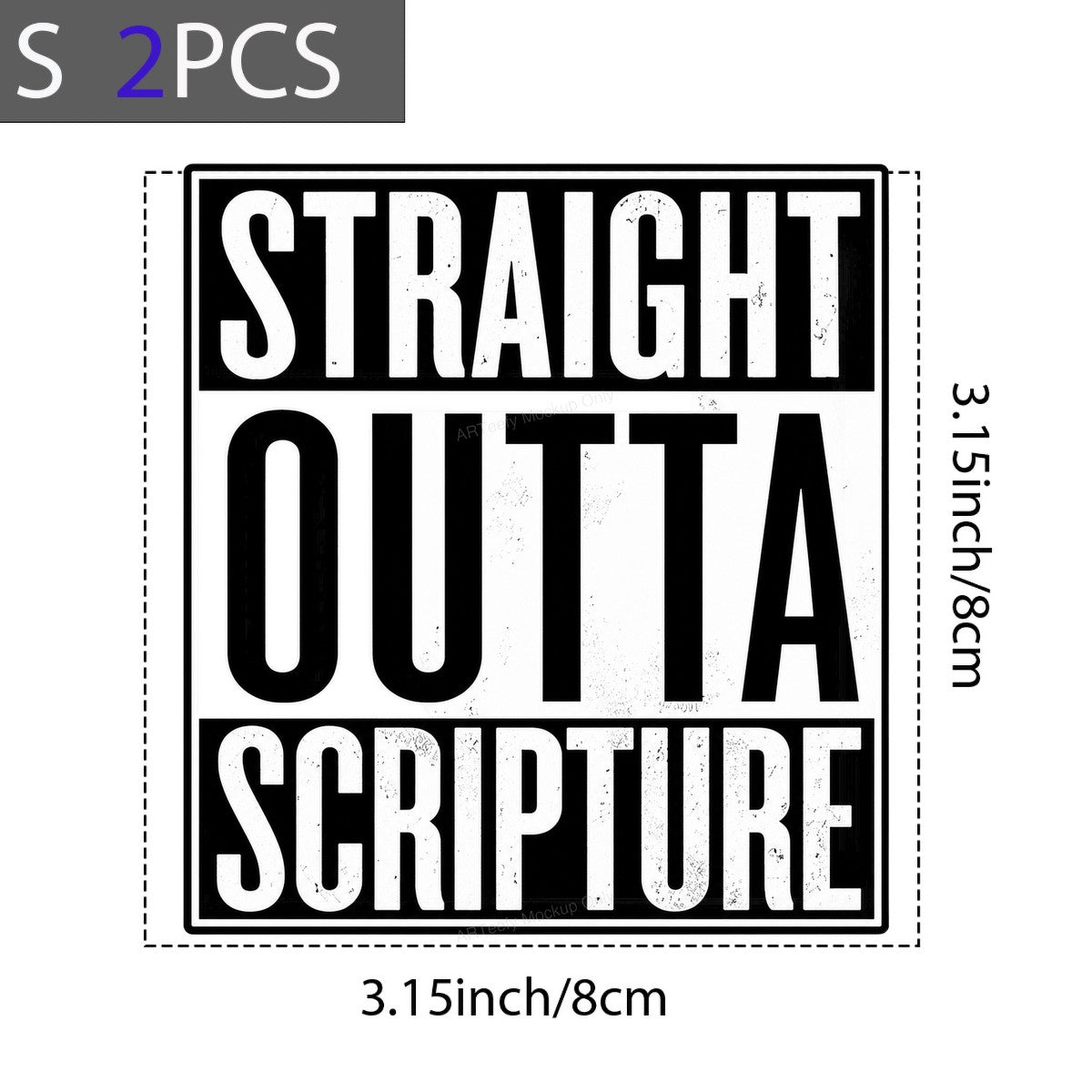 Christian Heat Transfer Straight Outta Scripture Bold Black and White Graphic for T Shirts Hoodies and Tote Bags - 8