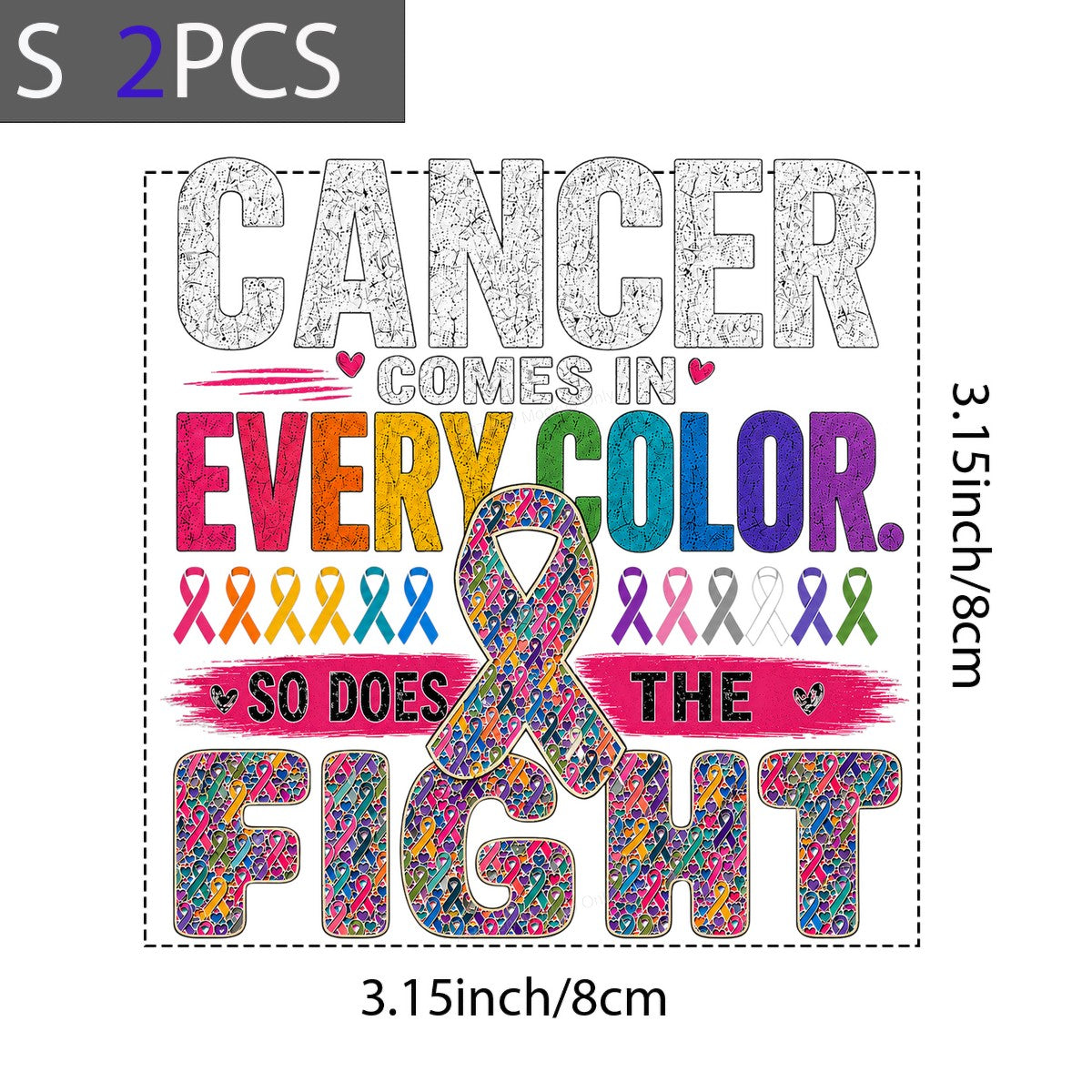 DTF Heat Transfer Cancer Comes In Every Color So Does The Fight Rainbow Ribbon Graphic for T Shirts Hoodies and Awareness Apparel - 8