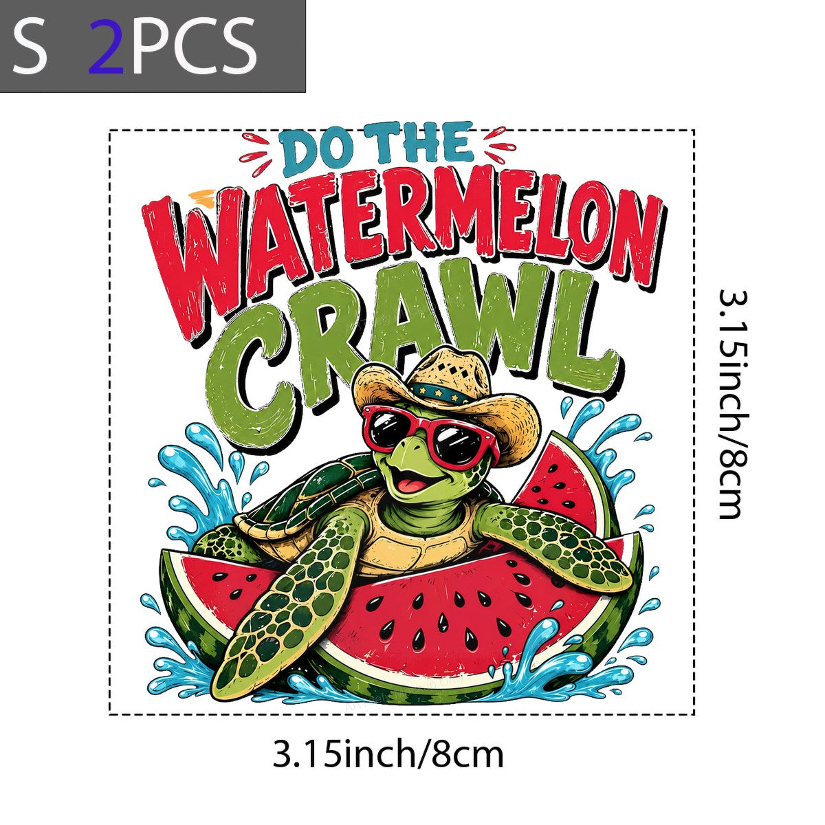 DTF Heat Transfer Do The Watermelon Crawl Turtle on Watermelon Graphic for T Shirts Hoodies and Summer Party Apparel - 8