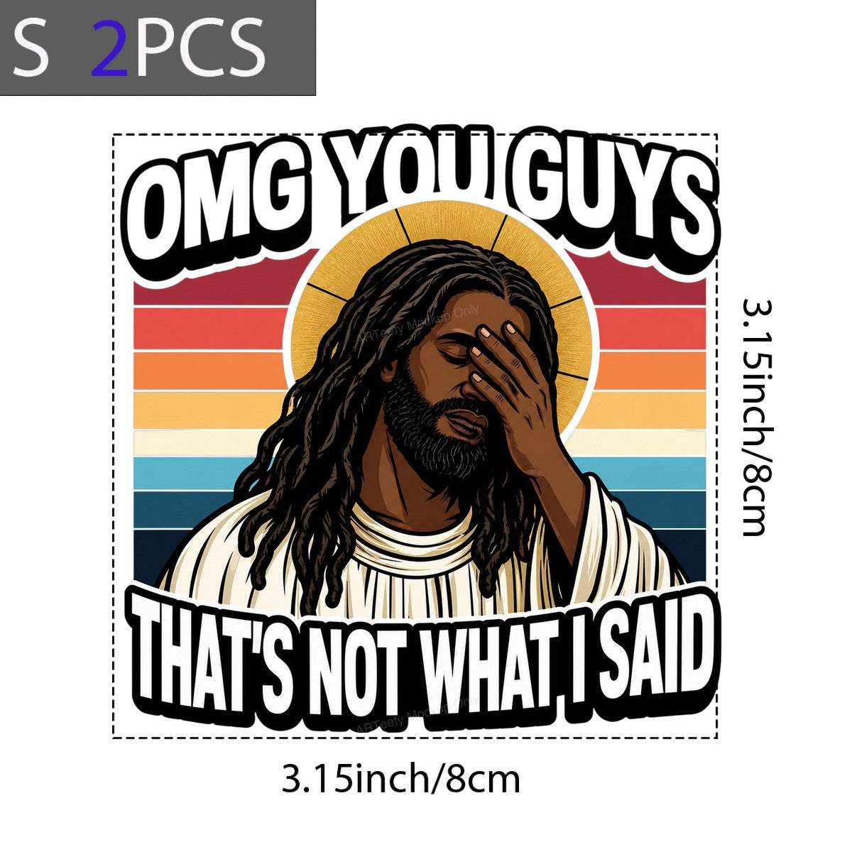 Christian Heat Transfer “OMG You Guys That’s Not What I Said” Retro Sunset Graphic for T Shirts Hoodies and Christian Apparel - 8