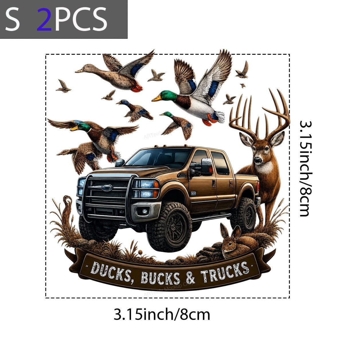 DTF Transfer Ducks Bucks and Trucks Quote with Pickup Deer and Duck Hunting Graphic for T Shirts Hoodies and Gifts - 8