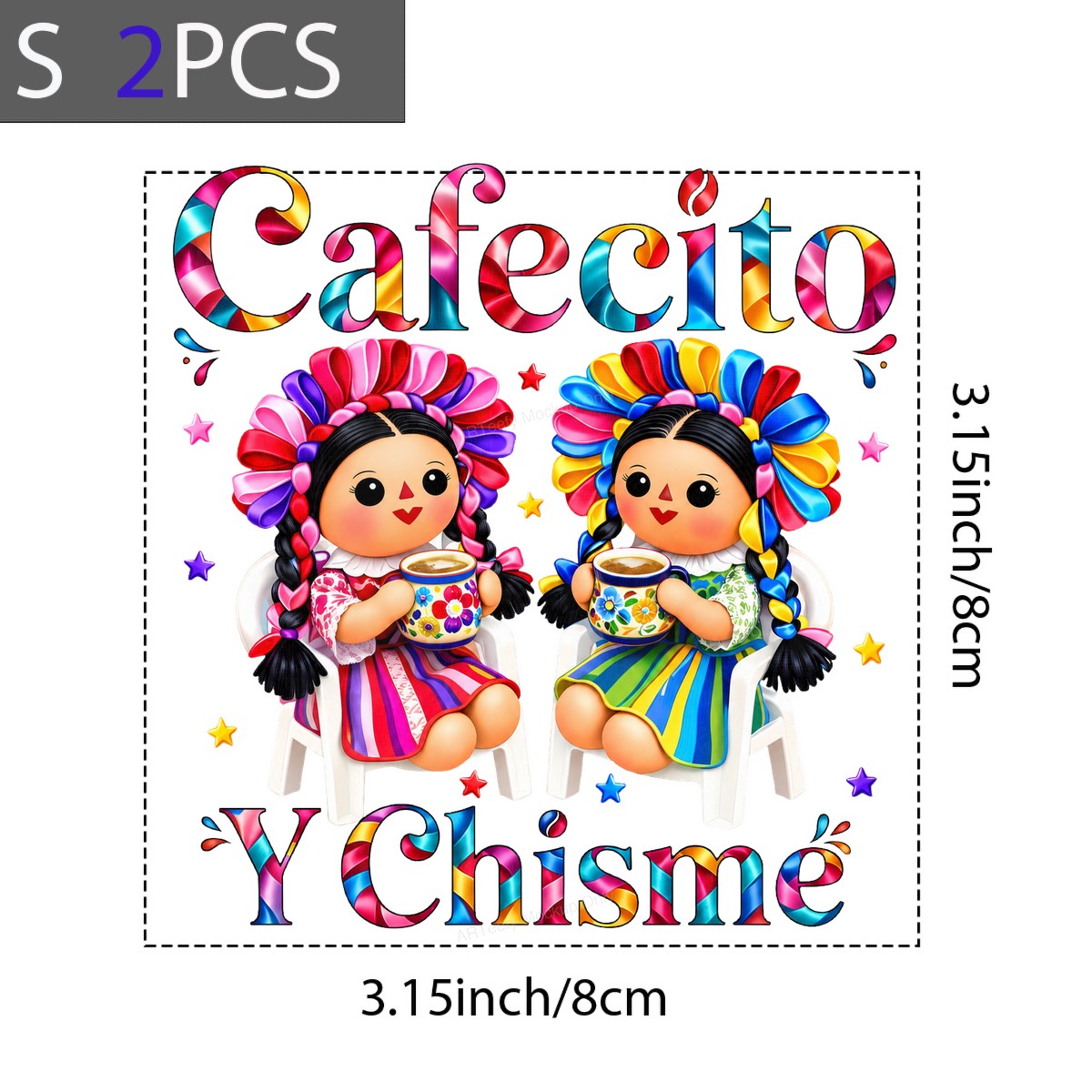 DTF Heat Transfer Cafecito Y Chisme Mexican Doll Graphic for T Shirts Hoodies and Tote Bags - 8