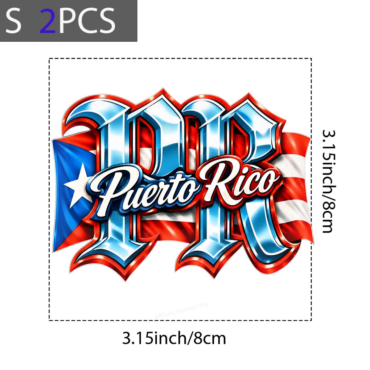 DTF Heat Transfer Puerto Rico Flag PR Lettering Graphic for T Shirts Hoodies and Tote Bags - 8