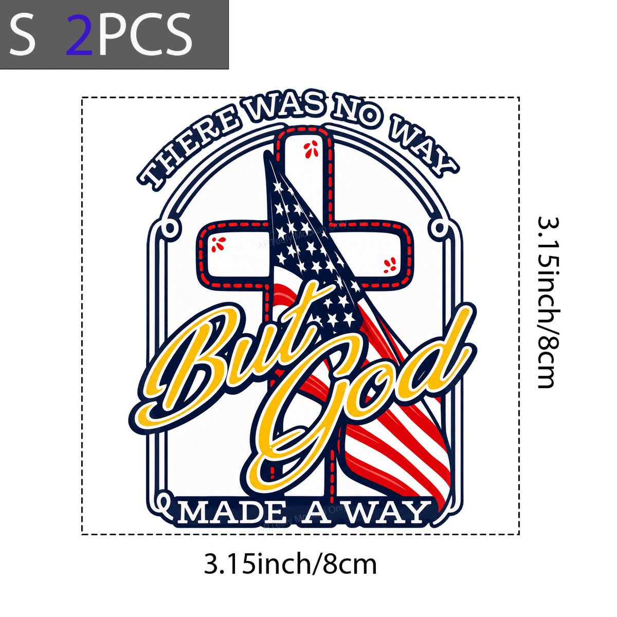Christian Heat Transfer But God Made A Way Cross and American Flag Graphic for T Shirts Hoodies and Tote Bags - 8