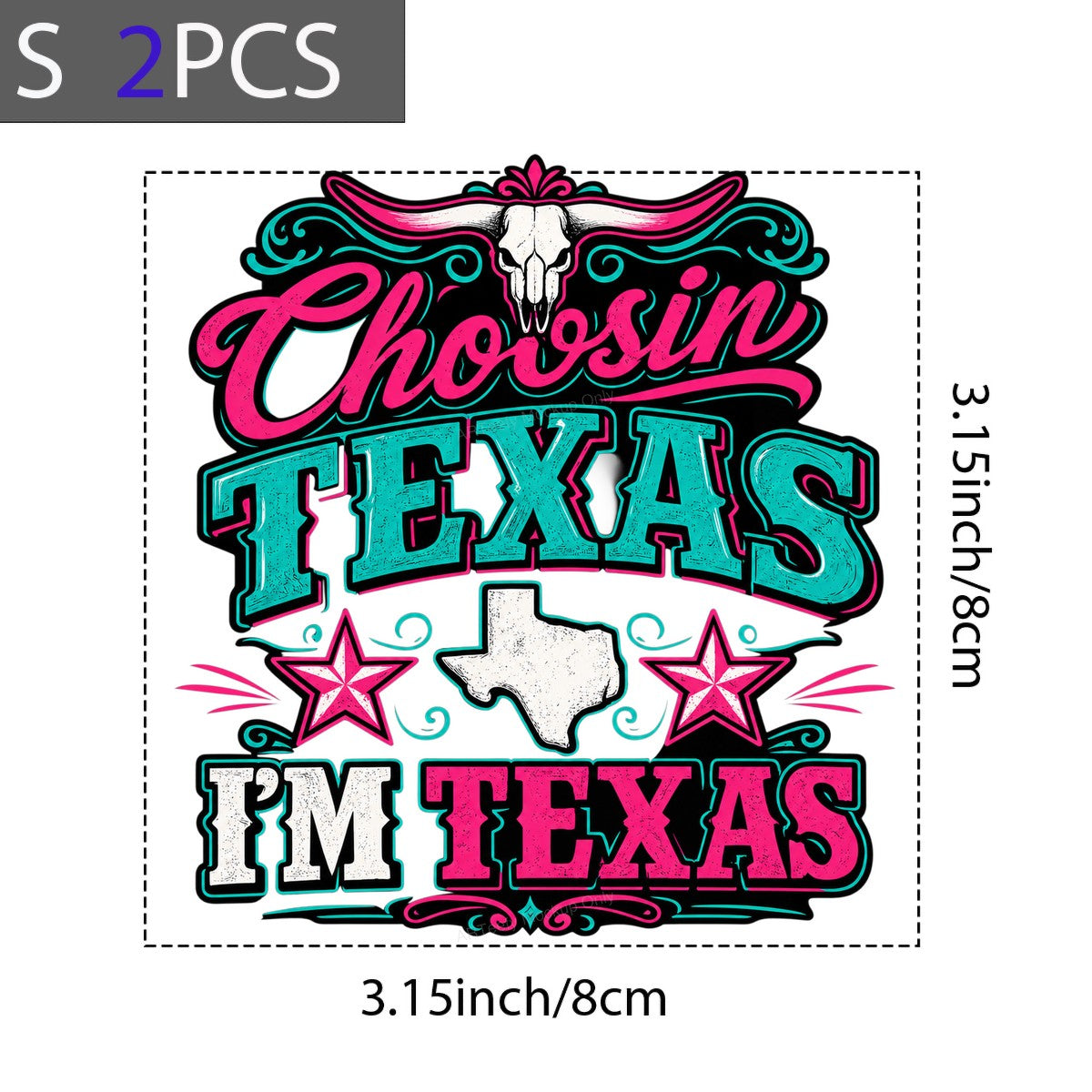Western Heat Transfer Chosin Texas I’m Texas Longhorn Skull Neon Graphic for T Shirts Hoodies and Tote Bags - 8