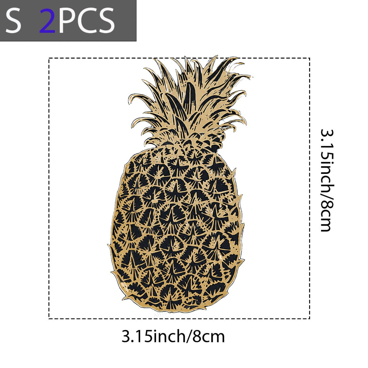 DTF Heat Transfer Tropical Pineapple Line Art Graphic for T Shirts Hoodies and Tote Bags - 8