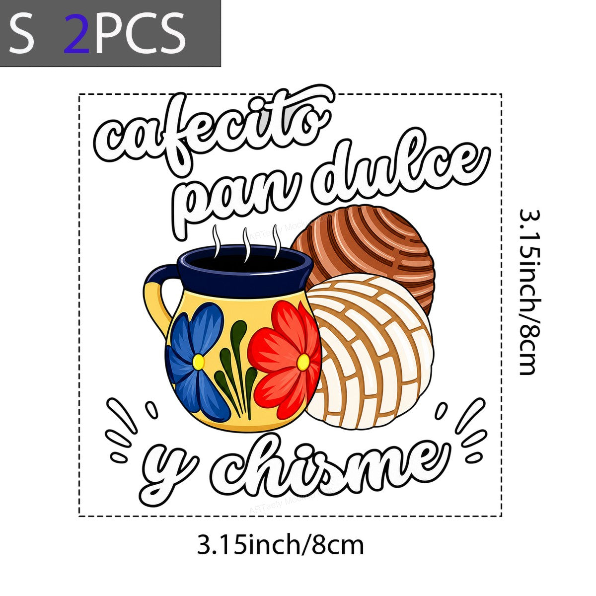 DTF Heat Transfer Cafecito Pan Dulce Y Chisme Mexican Mug Graphic for T Shirts Hoodies and Tote Bags - 8