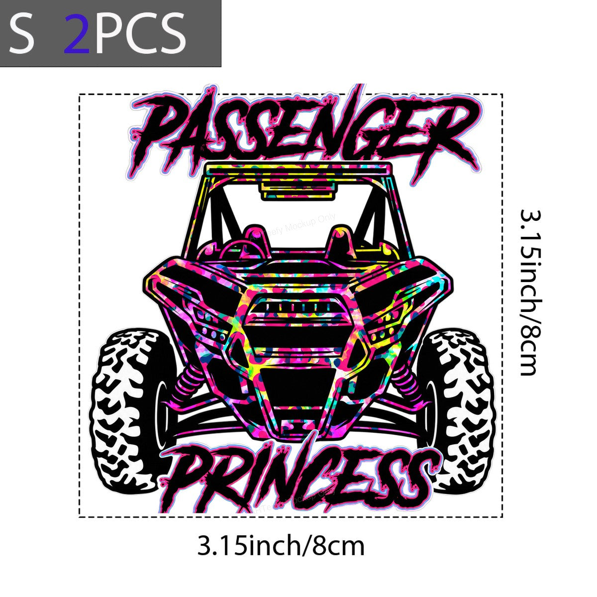 DTF Heat Transfer Passenger Princess ATV Neon Leopard Graphic for T Shirts Hoodies and Racing Apparel - 8
