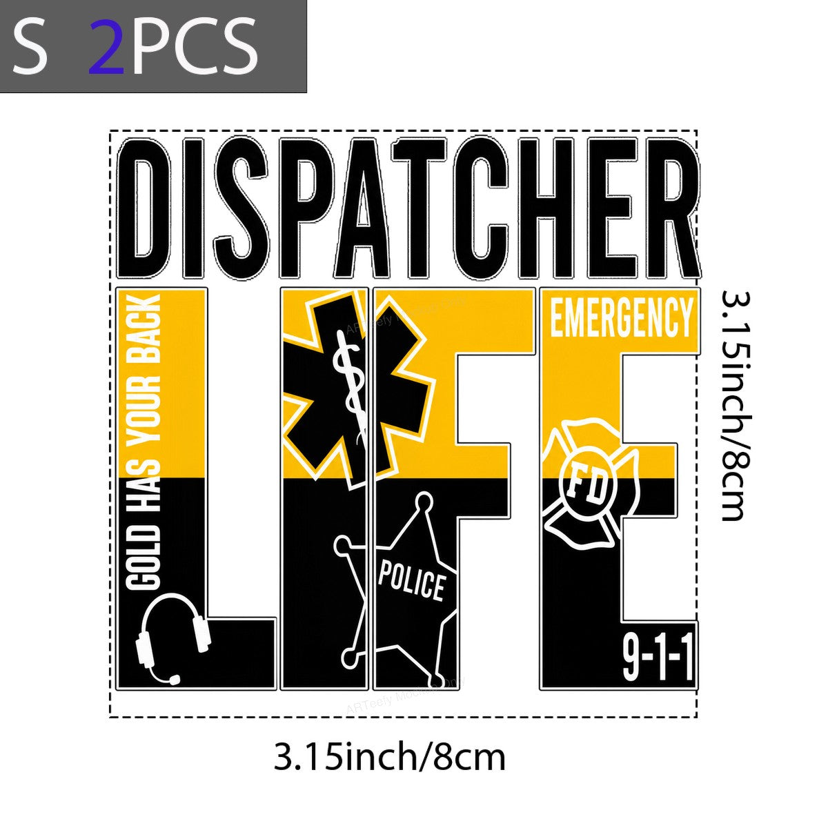 DTF Heat Transfer Dispatcher Life 911 Emergency Services Graphic for T Shirts Hoodies and Work Apparel - 8