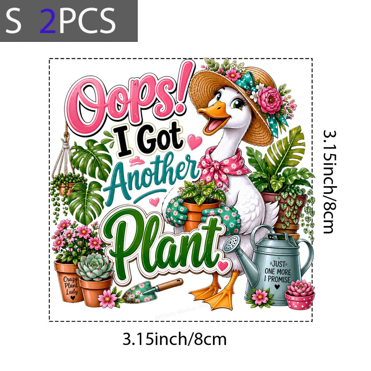 Funny Graphic Transfer Oops I Got Another Plant Duck with Gardening Plants Design for T Shirts Hoodies and Tote Bags - 8
