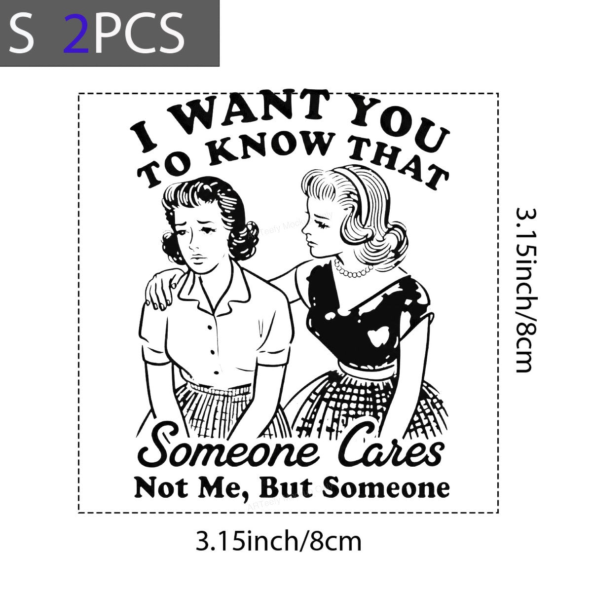 Funny Graphic Transfer I Want You To Know That Someone Cares Retro 1950s Ladies Comic Style for T Shirts Hoodies and Gifts - 8