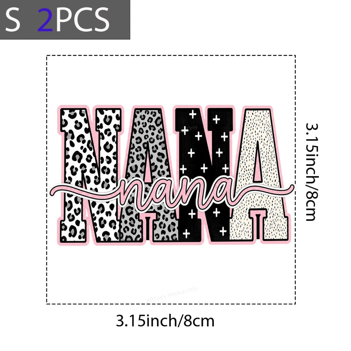 DTF Transfer Nana Leopard and Pattern Letter Graphic for T Shirts Hoodies and Gifts - 8