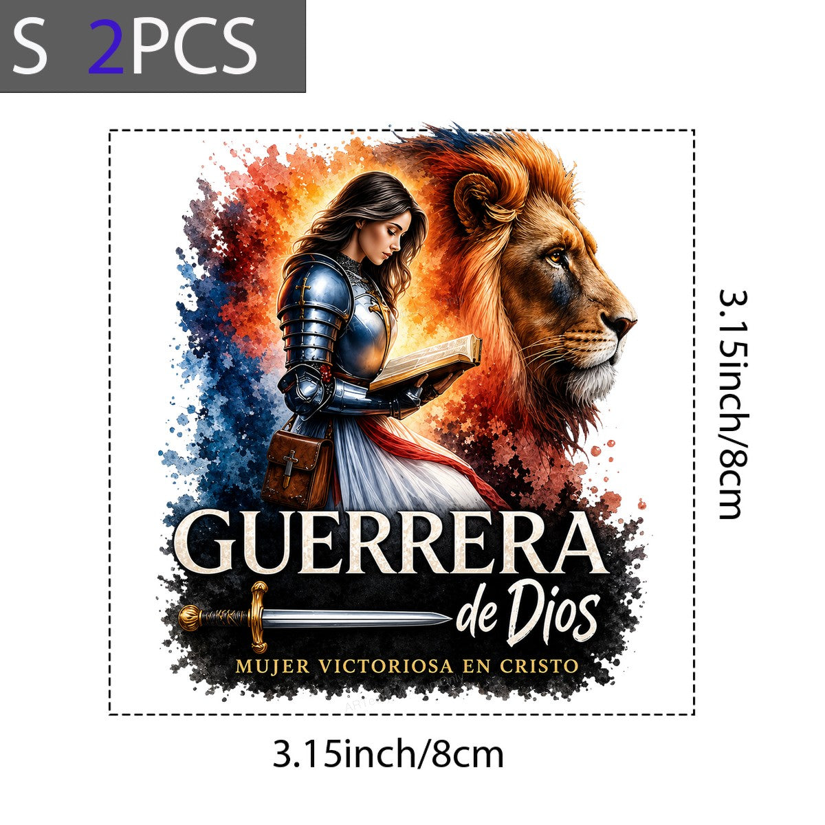 Christian Heat Transfer Guerrera de Dios Mujer Victoriosa en Cristo Warrior and Lion Art for T Shirts Hoodies and Christian Apparel - 8