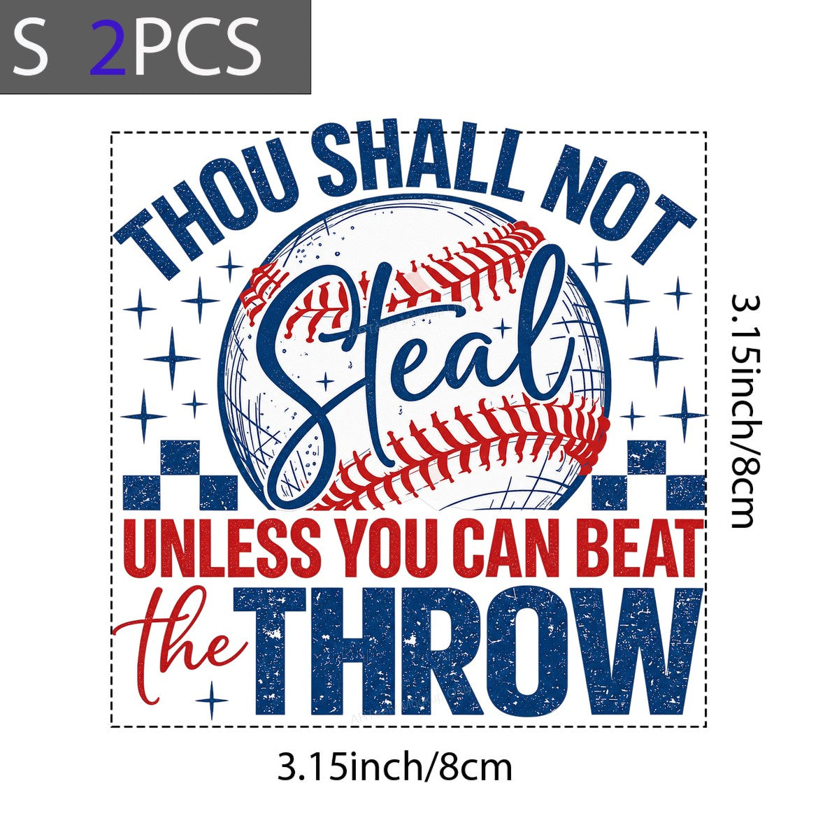 Funny Graphic Transfer Thou Shall Not Steal Baseball Quote Retro Red White Blue Design for T Shirts Hoodies and Game Day Apparel - 8