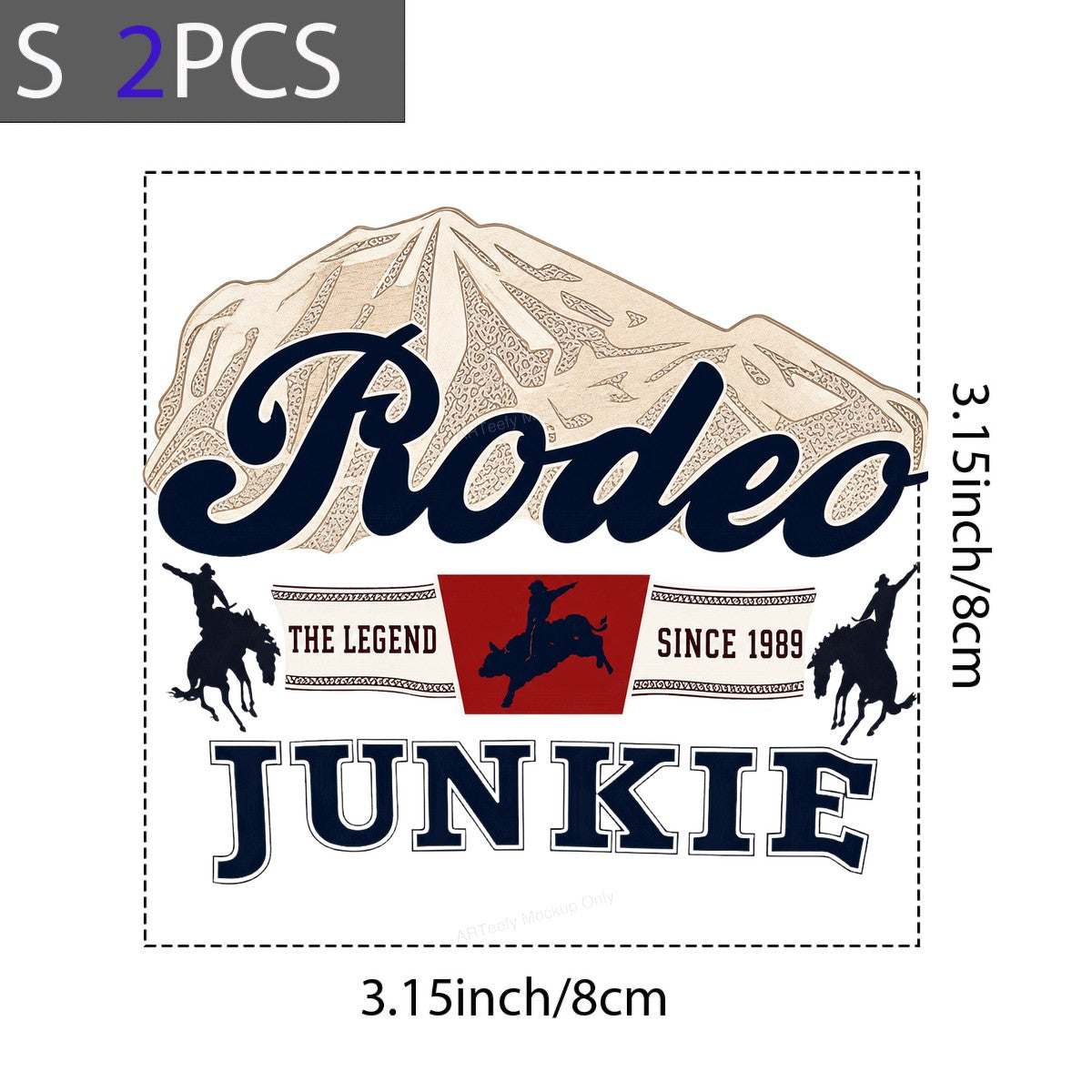 Western Heat Transfer Rodeo Junkie The Legend Since 1989 Cowboy Graphic for T Shirts Hoodies and Rodeo Apparel - 8