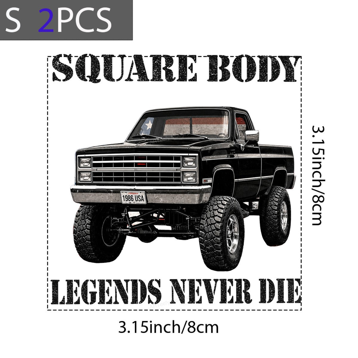 DTF Transfer Square Body Legends Never Die Lifted Truck Graphic for T Shirts Hoodies and Gifts - 8