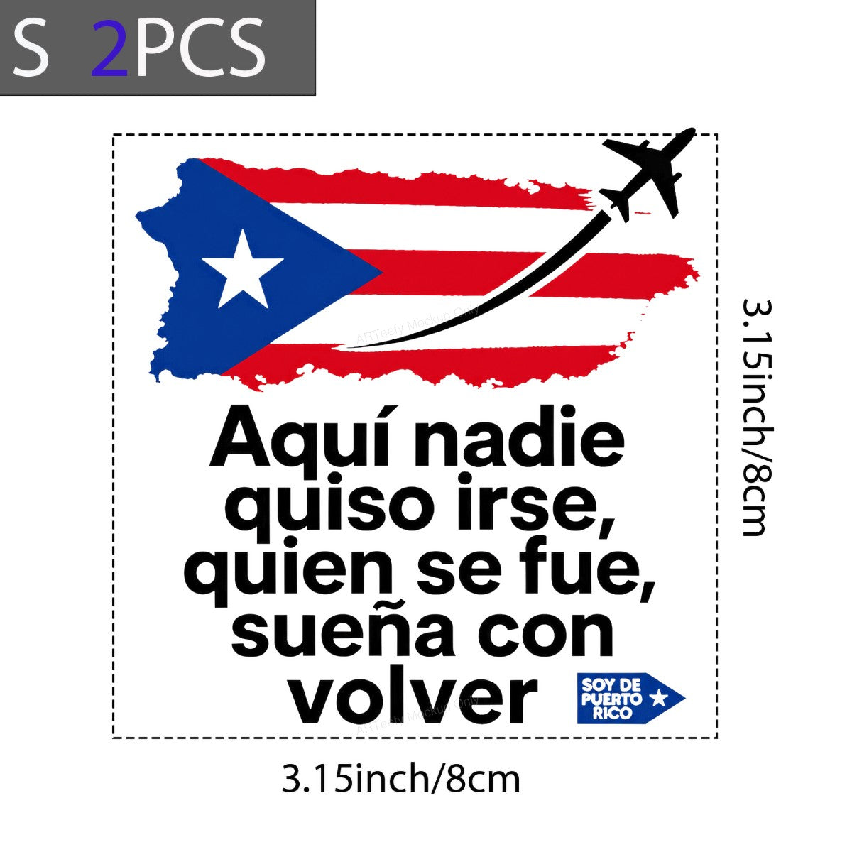DTF Heat Transfer Puerto Rico Flag Quote Travel Plane Graphic for T Shirts Hoodies and Tote Bags - 8