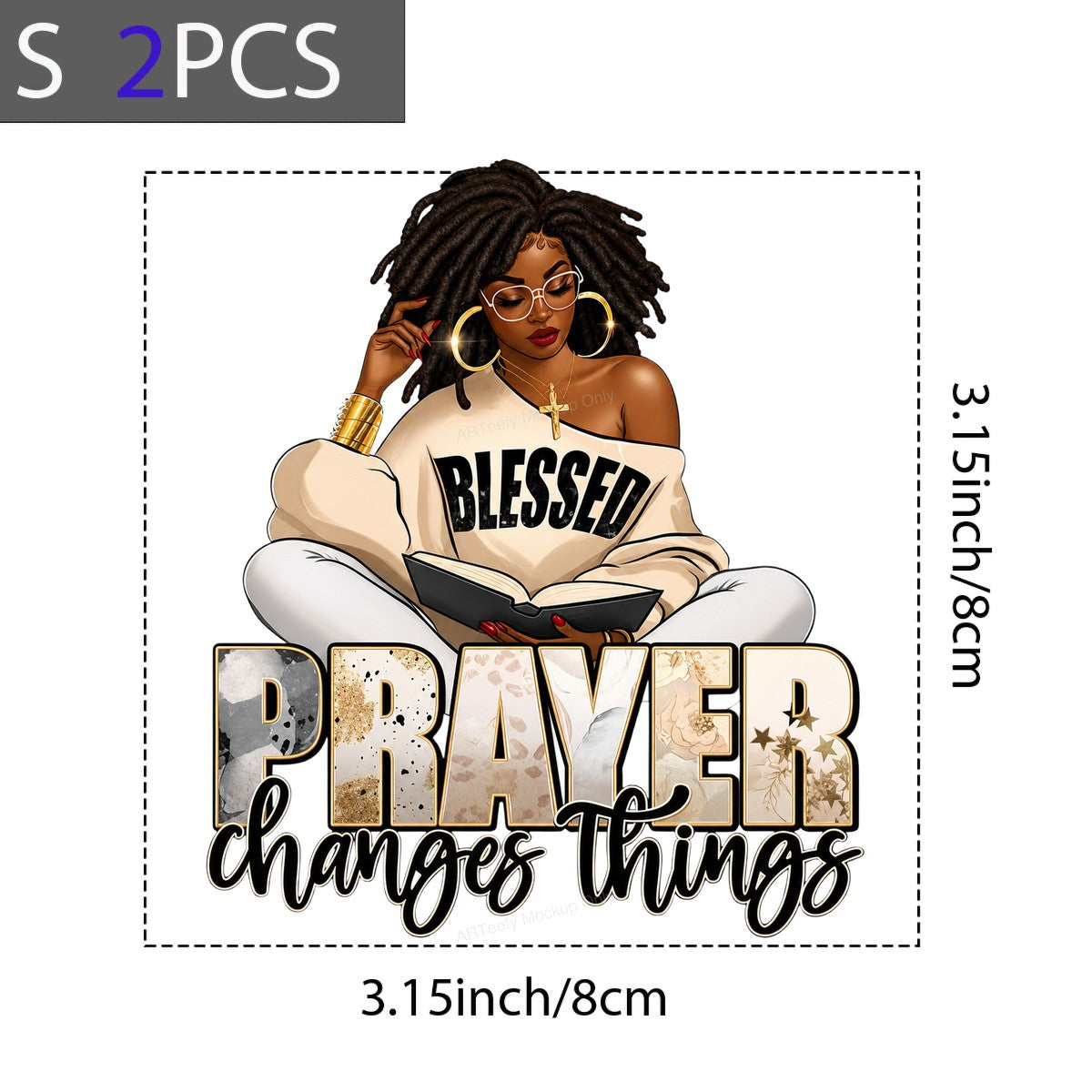 Christian Heat Transfer Prayer Changes Things Blessed Woman Graphic for T Shirts Hoodies and Tote Bags - 8