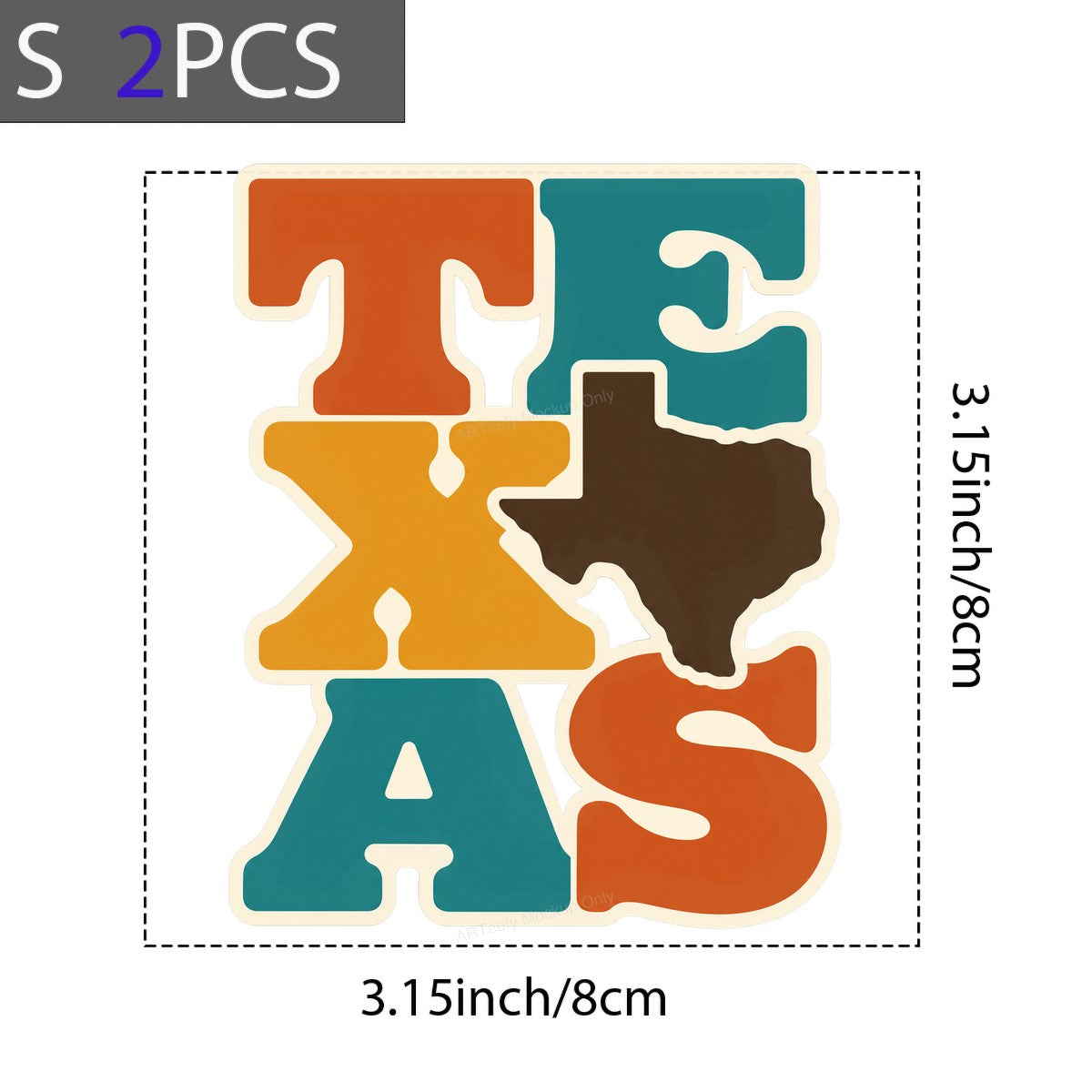 DTF Heat Transfer Texas State Shape Retro Block Letter Graphic for T Shirts Hoodies and Tote Bags - 8
