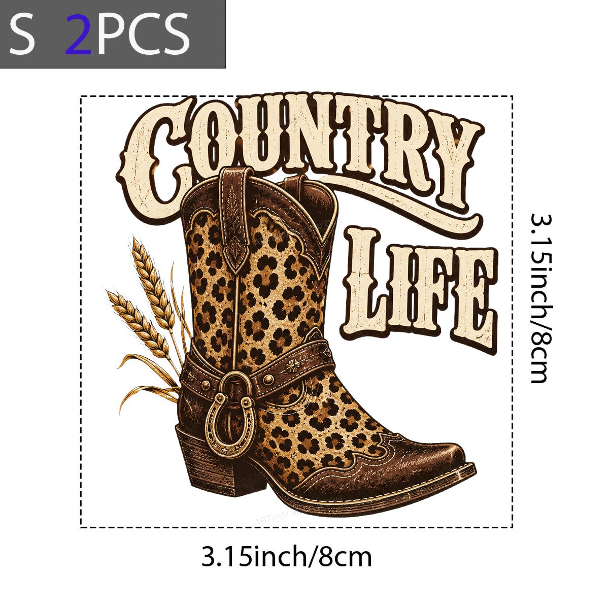 Western Heat Transfer Country Life Leopard Cowgirl Boot Graphic for T Shirts Hoodies and Tote Bags - 8