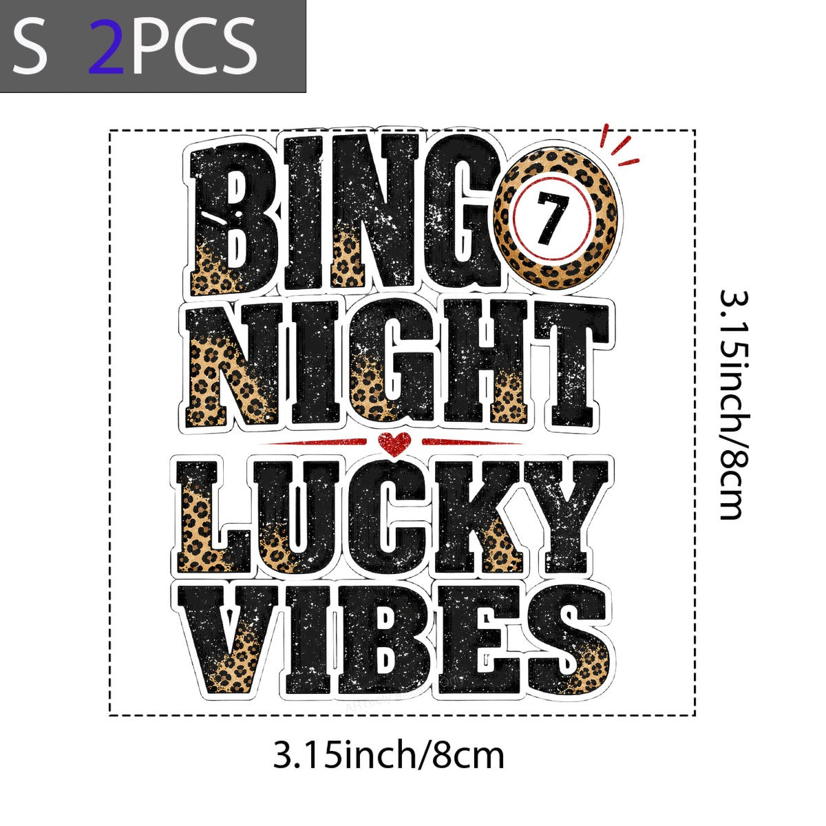 DTF Heat Transfer Bingo Night Lucky Vibes Leopard Print Graphic for T Shirts Hoodies and Tote Bags - 8