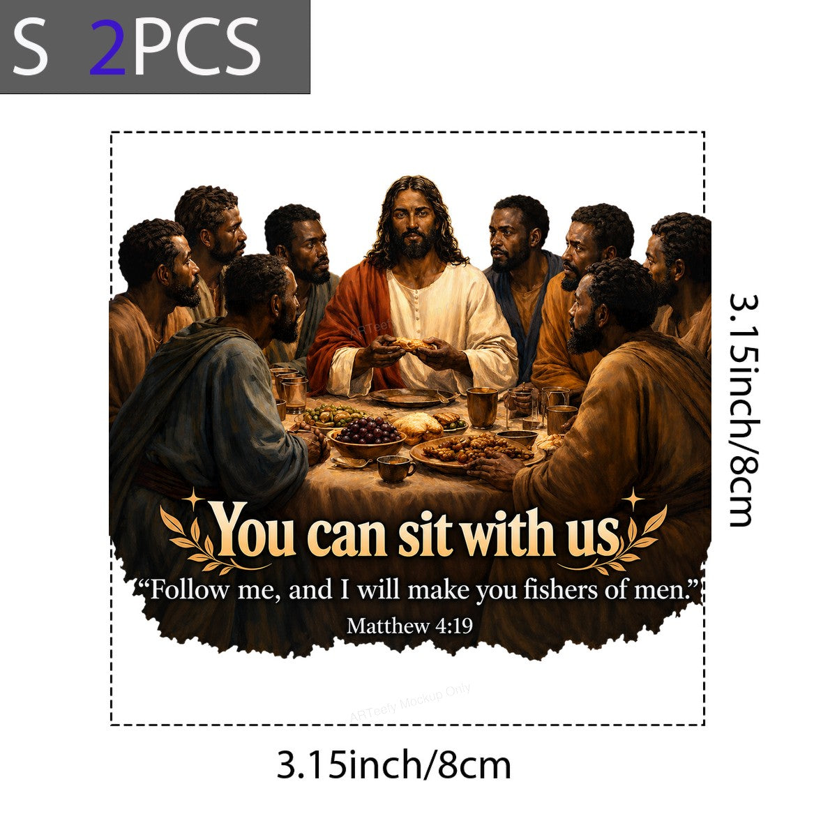 Christian Heat Transfer “You Can Sit With Us” Last Supper Scripture Graphic for T Shirts Hoodies and Christian Apparel - 8