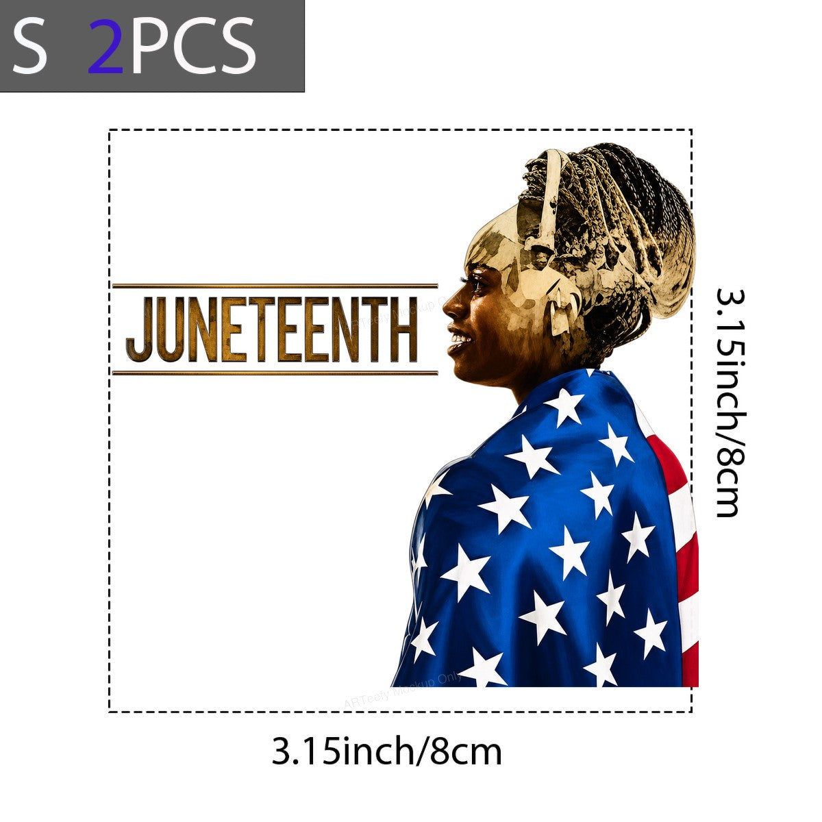 DTF Heat Transfer Juneteenth Woman Wrapped in American Flag Graphic for T Shirts Hoodies and Tote Bags - 8