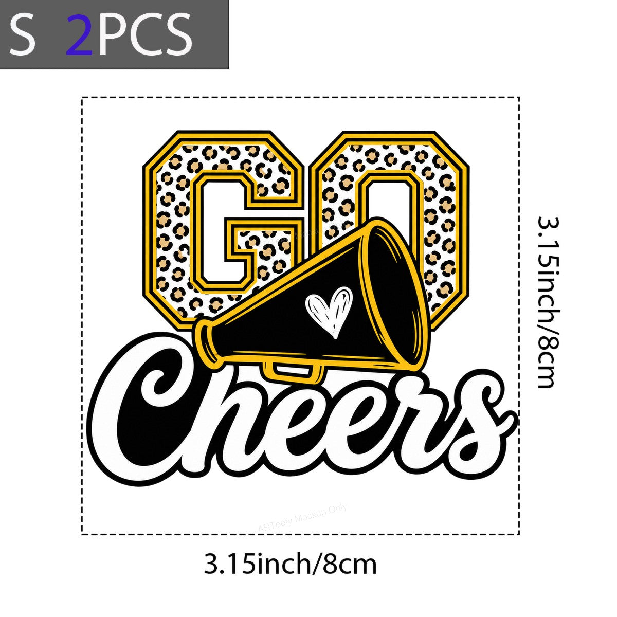 DTF Transfer Go Cheers Leopard Print Megaphone Graphic for T Shirts Hoodies and Game Day Apparel - 8