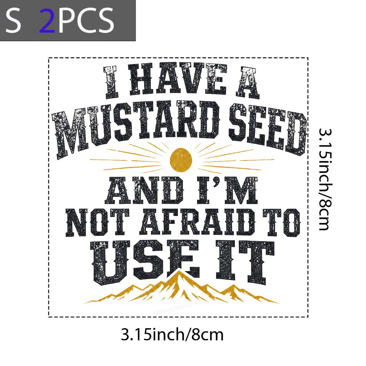 Christian Heat Transfer I Have a Mustard Seed Quote Vintage Sun and Mountain Graphic for T Shirts Hoodies and Tote Bags - 8
