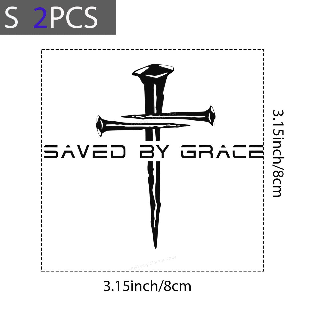 Christian Heat Transfer Saved By Grace Nail Cross Graphic for T Shirts Hoodies and Tote Bags - 8