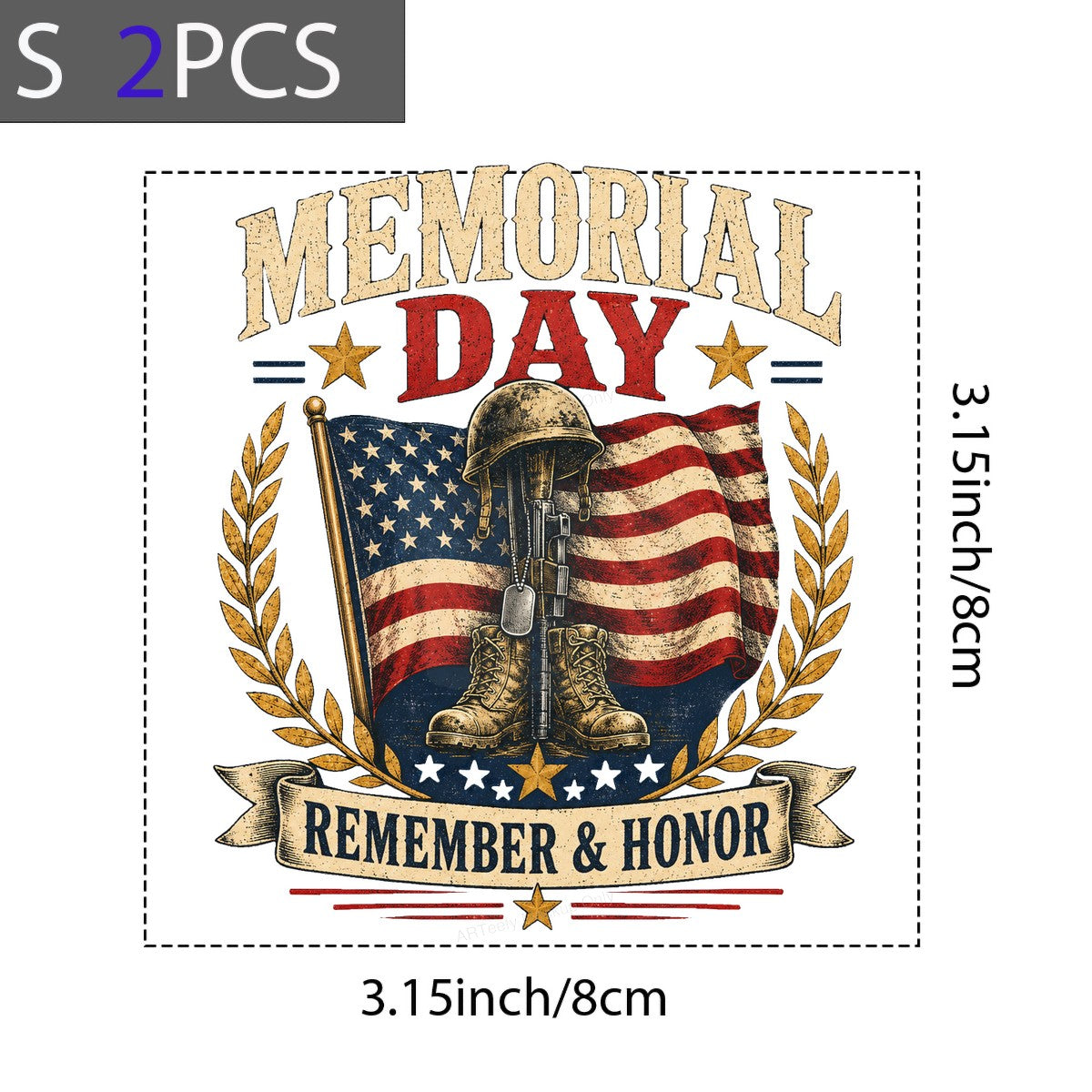 DTF Transfer Memorial Day Remember & Honor American Flag Soldier Graphic for Holiday Shirts Casual Wear and Gifts - 8