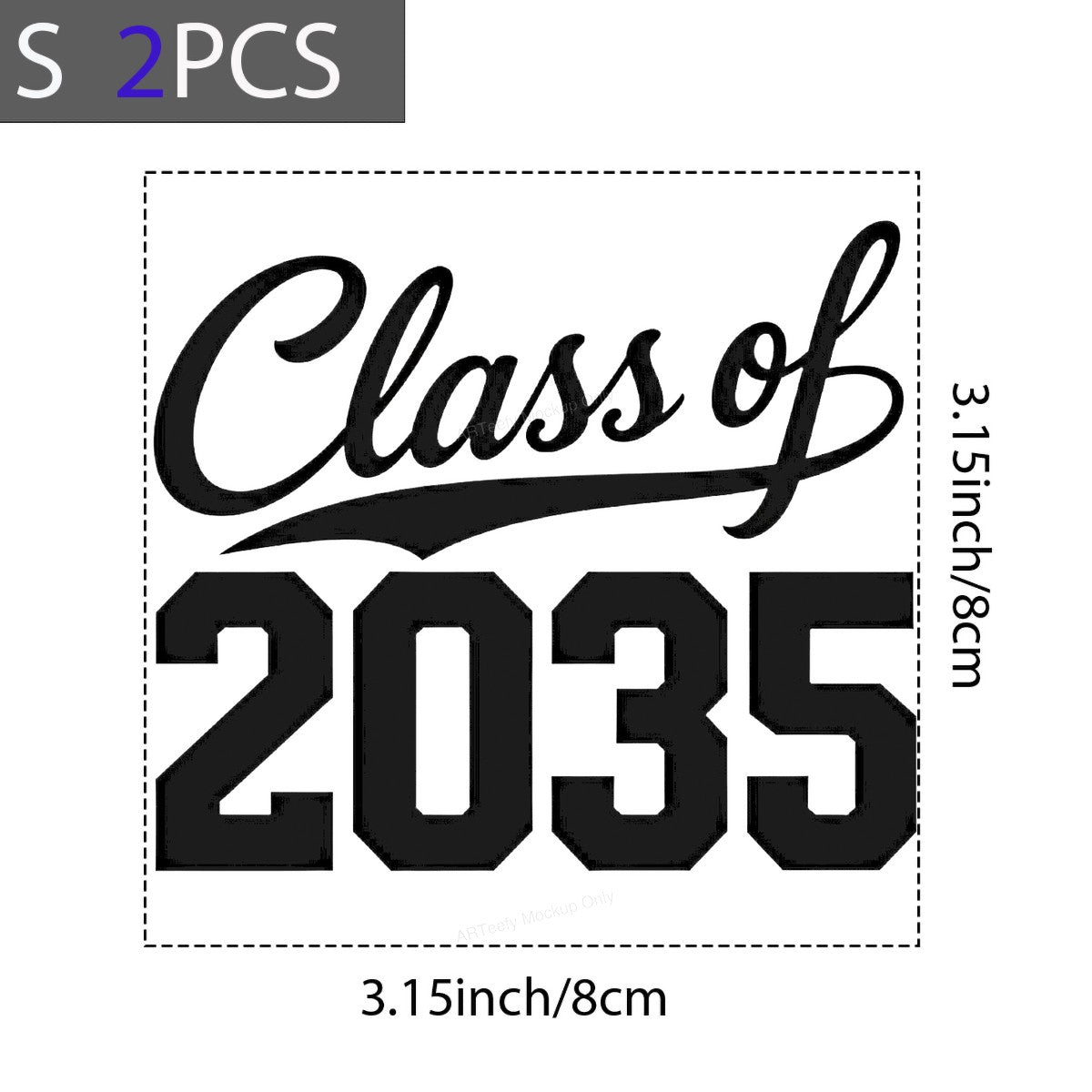 DTF Transfer Class of 2035 Graduation Year Bold Script Graphic for T Shirts Hoodies and Tote Bags - 8