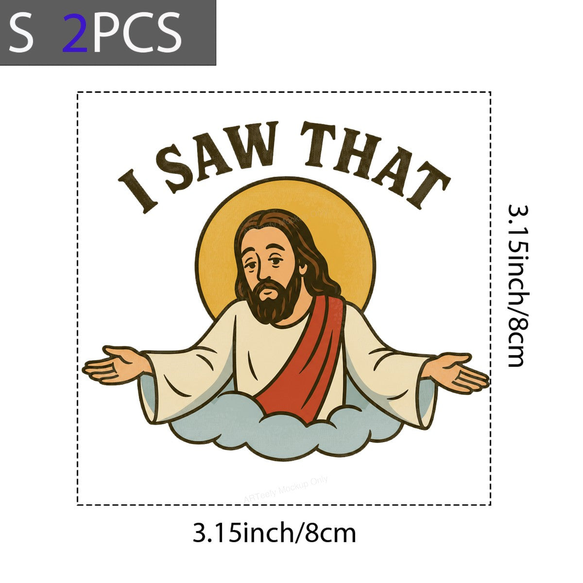 Christian Heat Transfer “I Saw That” Cartoon Savior Graphic for T Shirts Hoodies and Gifts - 8