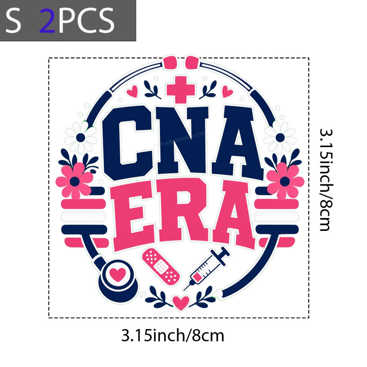 DTF Transfer CNA Era Nurse Stethoscope Floral Medical Graphic for T Shirts Hoodies and Tote Bags - 8