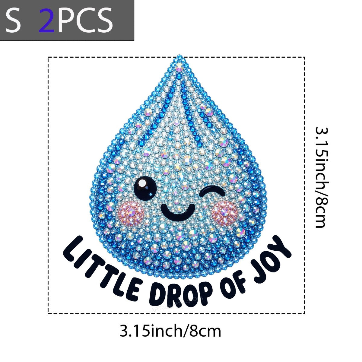 DTF Heat Transfer Little Drop of Joy Kawaii Rhinestone Water Drop Graphic for T Shirts Hoodies and Tote Bags - 8