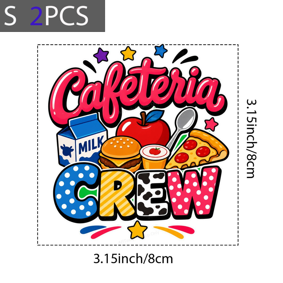 DTF Transfer Cafeteria Crew Lunch Food Cartoon Graphic for T Shirts Hoodies and Lunch Staff Apparel - 8