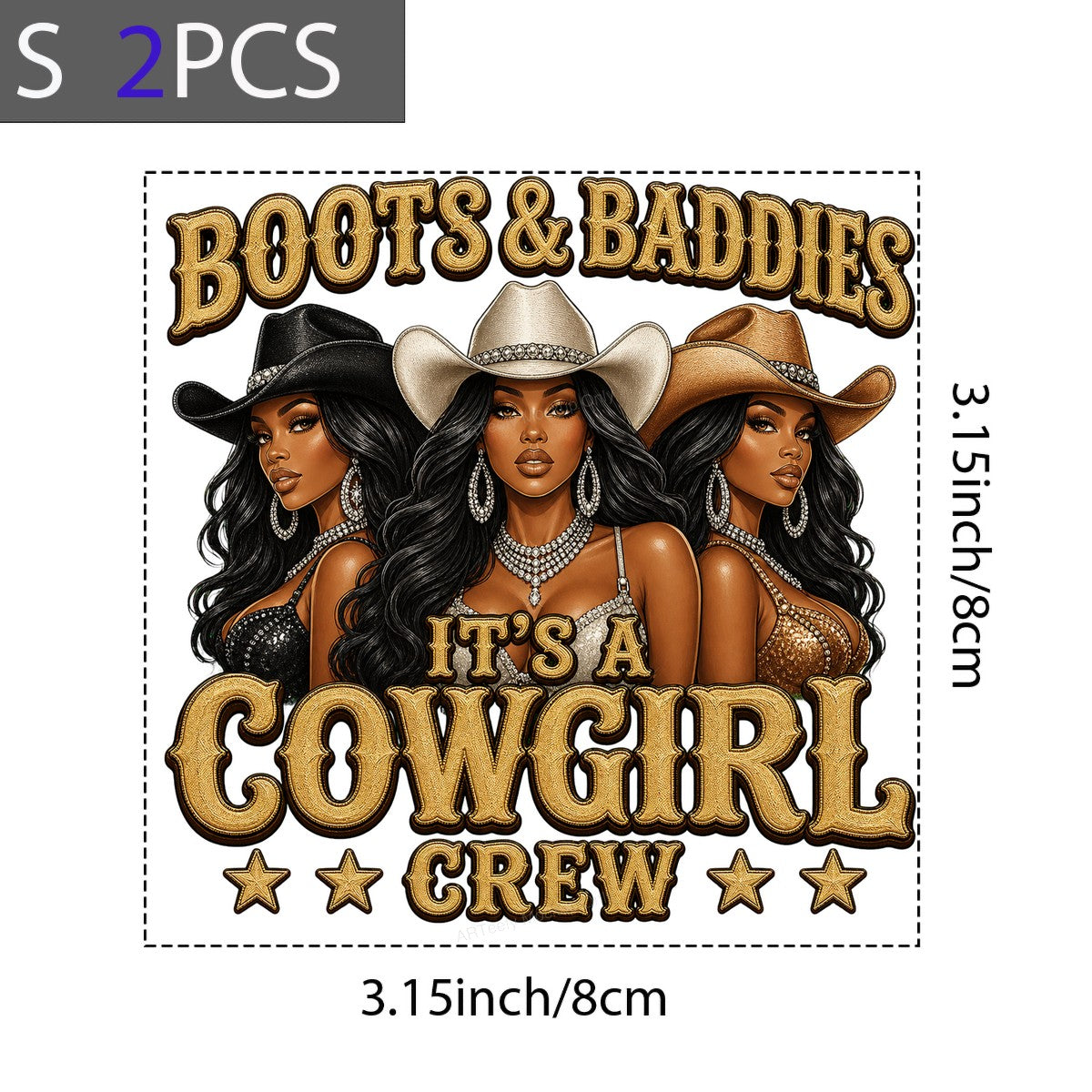 Western Heat Transfer Boots & Baddies Cowgirl Crew Glitter Graphic for T Shirts Hoodies and Tote Bags - 8