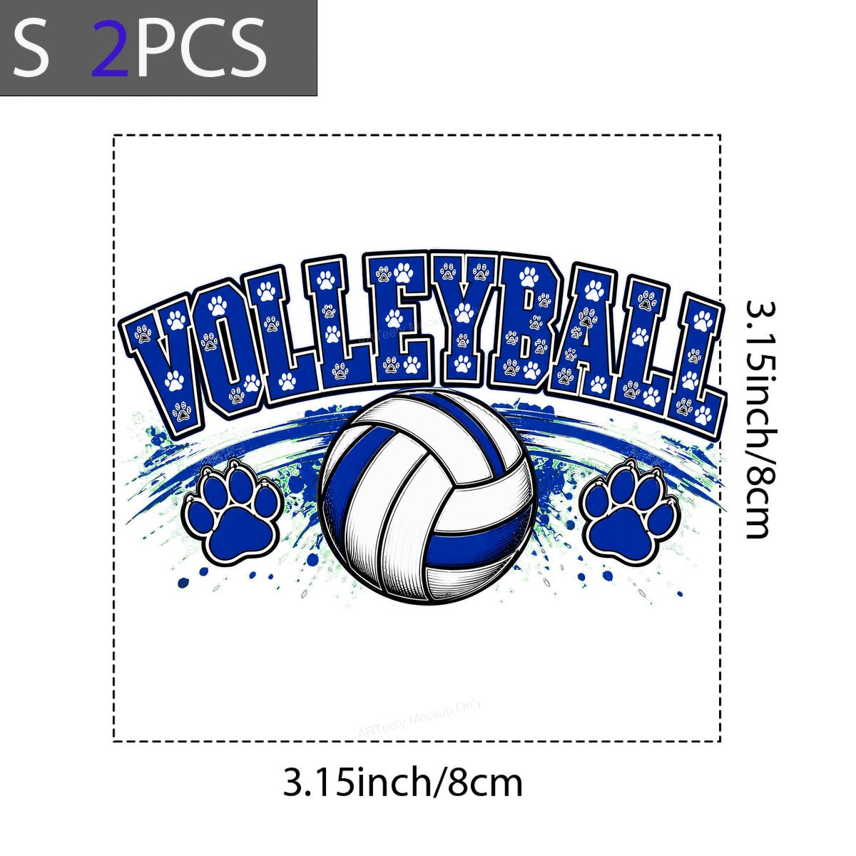 DTF Heat Transfer Volleyball Paw Print Team Graphic for T Shirts Hoodies and Sports Fan Apparel - 8