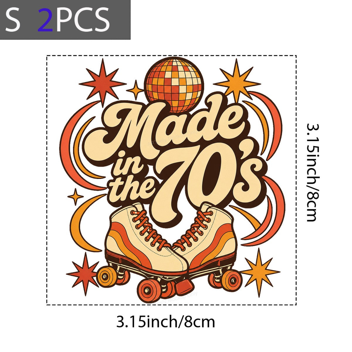 DTF Heat Transfer Made in the 70s Retro Roller Skate Disco Graphic for T Shirts Hoodies and Tote Bags - 8