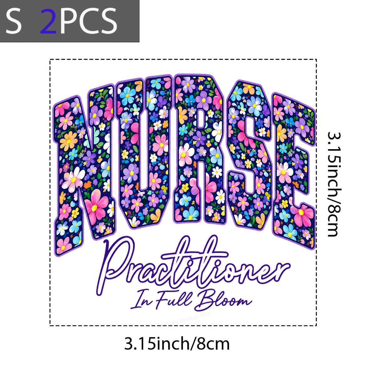 DTF Transfer Nurse Practitioner In Full Bloom Floral Lettering Graphic for T Shirts Hoodies and Tote Bags - 8