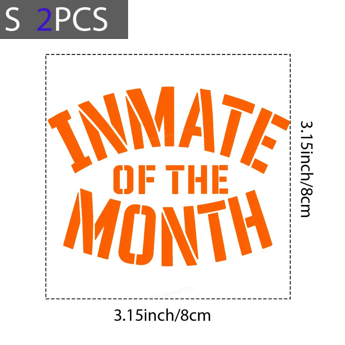 Funny Graphic Transfer Inmate of the Month Bold Orange Jail Quote for T Shirts Hoodies and Gifts - 8