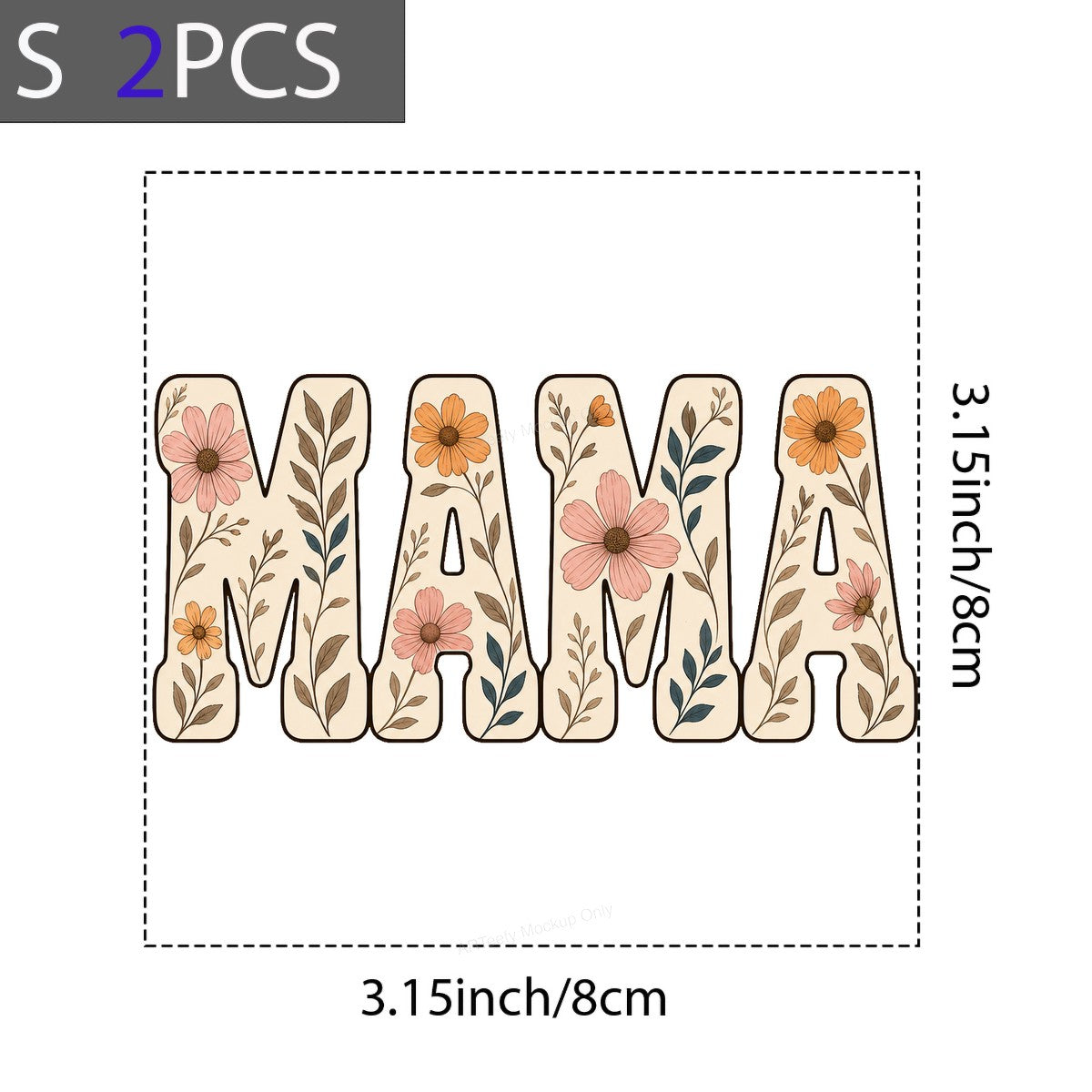 DTF Transfer MAMA Floral Lettering Pastel Flower Graphic for T Shirts Hoodies and Mother’s Day Gifts - 8