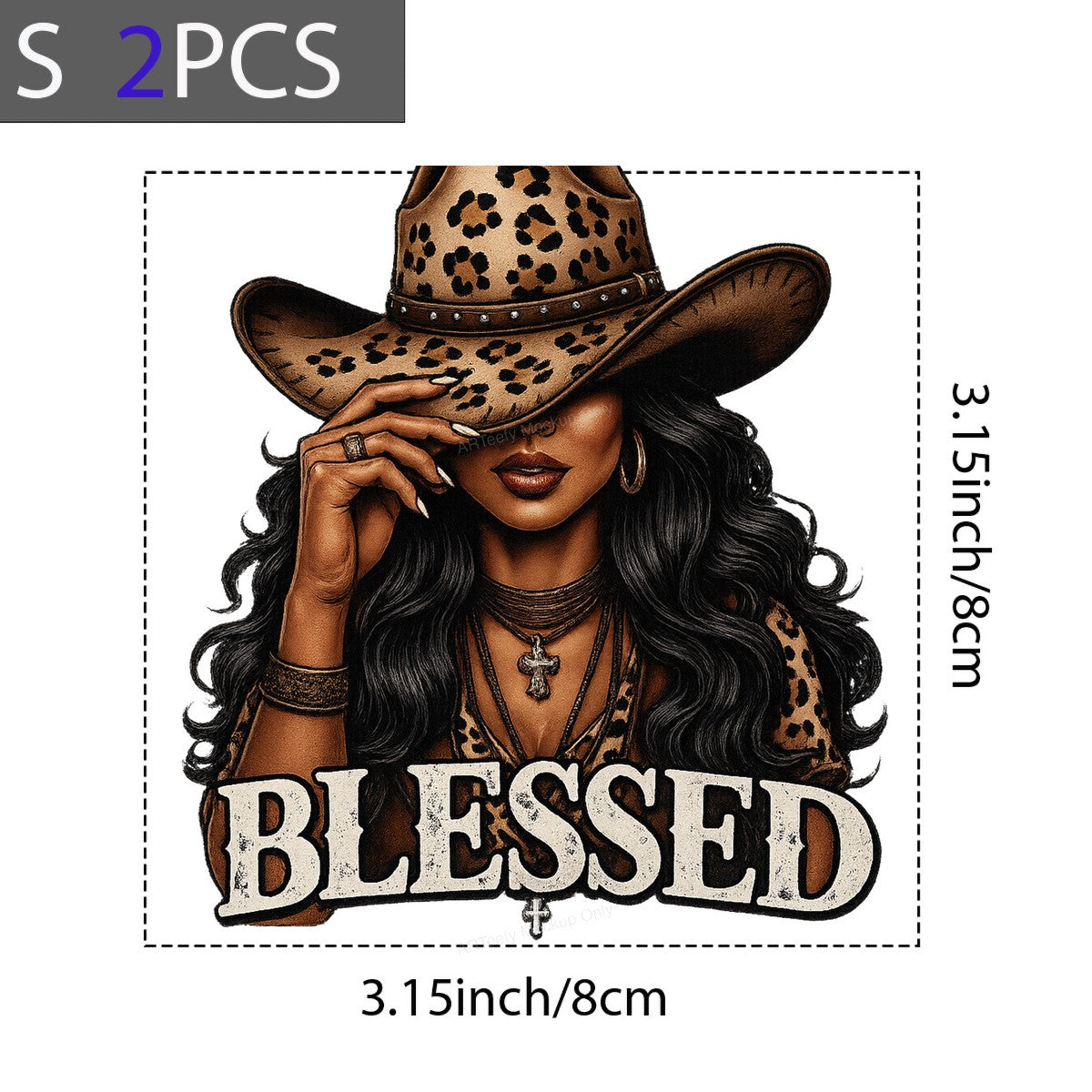 Western Heat Transfer Blessed Cowgirl Leopard Print Hat Christian Graphic for T Shirts Hoodies and Tote Bags - 8