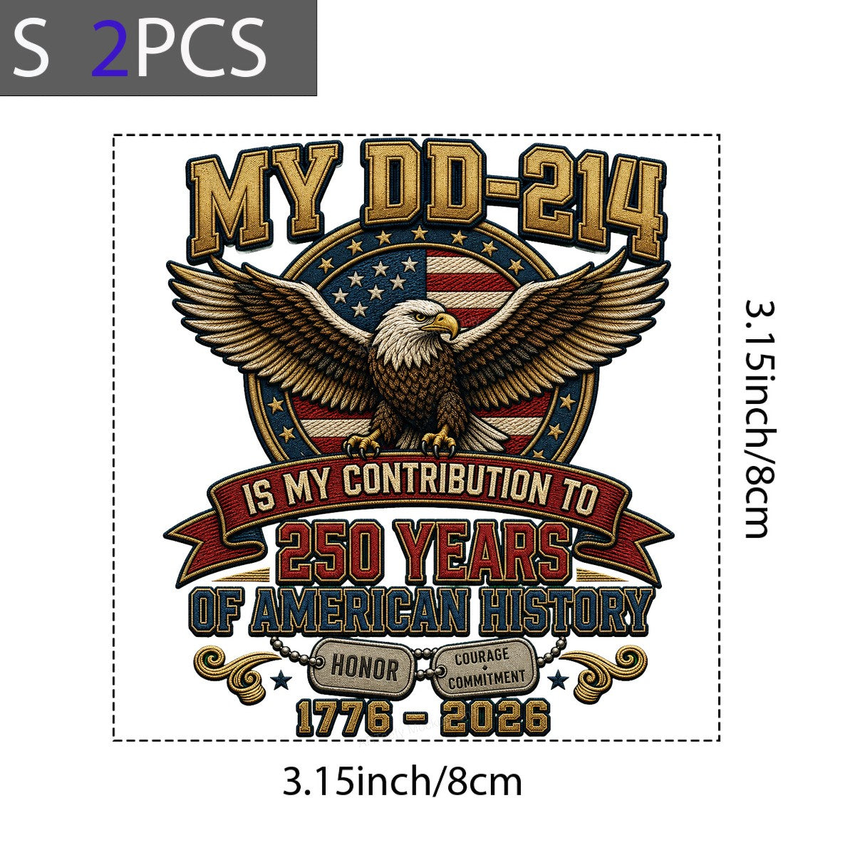 DTF Transfer My DD214 250 Years of American History Eagle Patriotic Graphic for Veteran T Shirts and Hoodies - 8