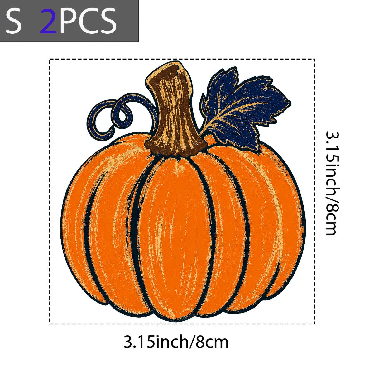 DTF Heat Transfer Rustic Pumpkin Illustration Graphic for Fall T Shirts Hoodies and Tote Bags - 8