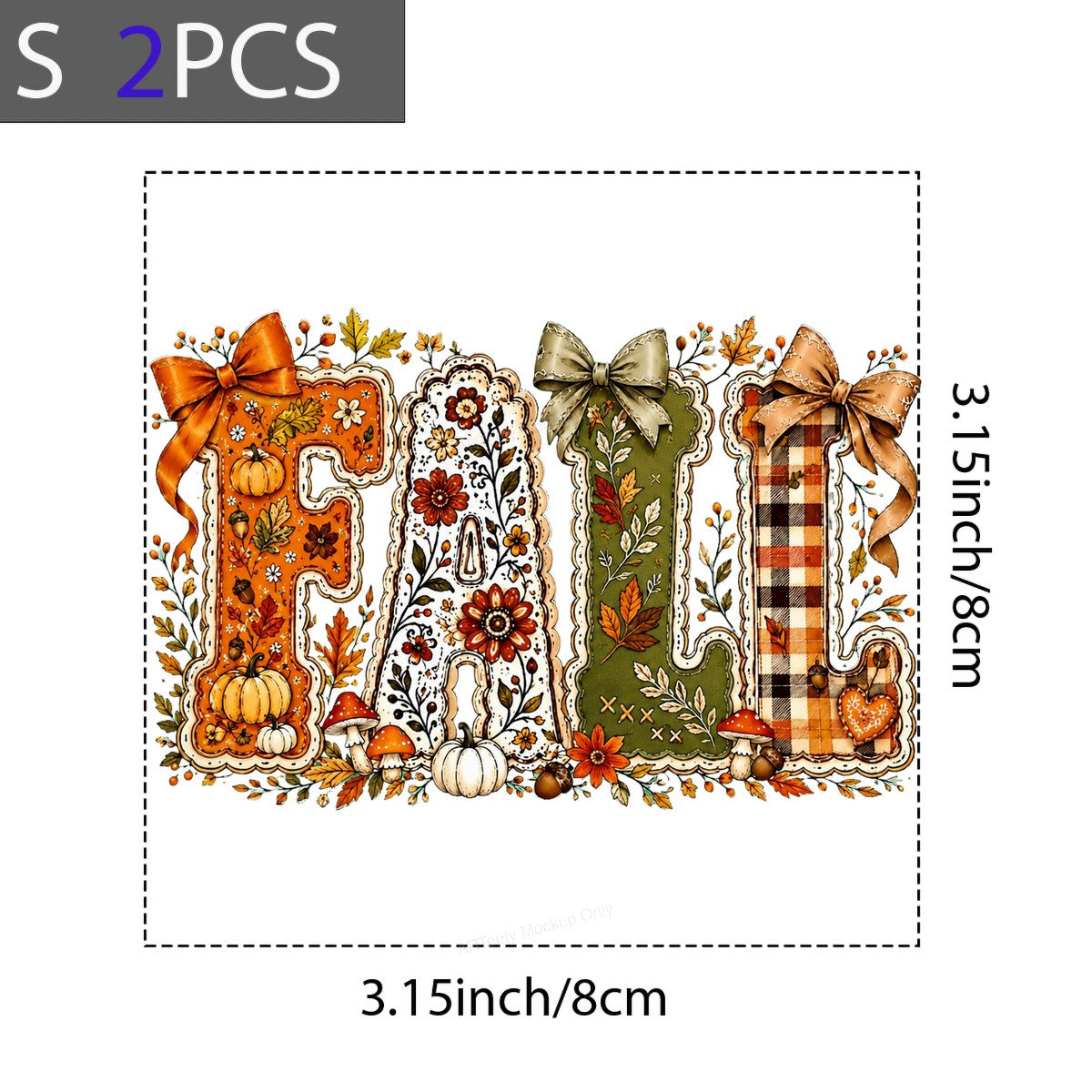 DTF Heat Transfer FALL Floral Pumpkin Plaid Bow Graphic for T Shirts Hoodies and Tote Bags - 8
