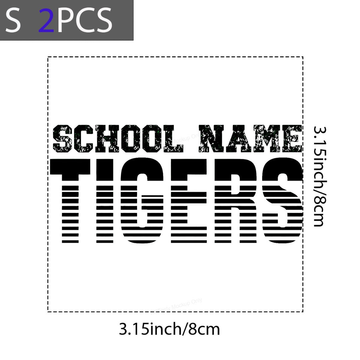 DTF Transfer School Name Tigers Text Graphic Striped Lettering for Team Shirts Hoodies and Spirit Wear - 8