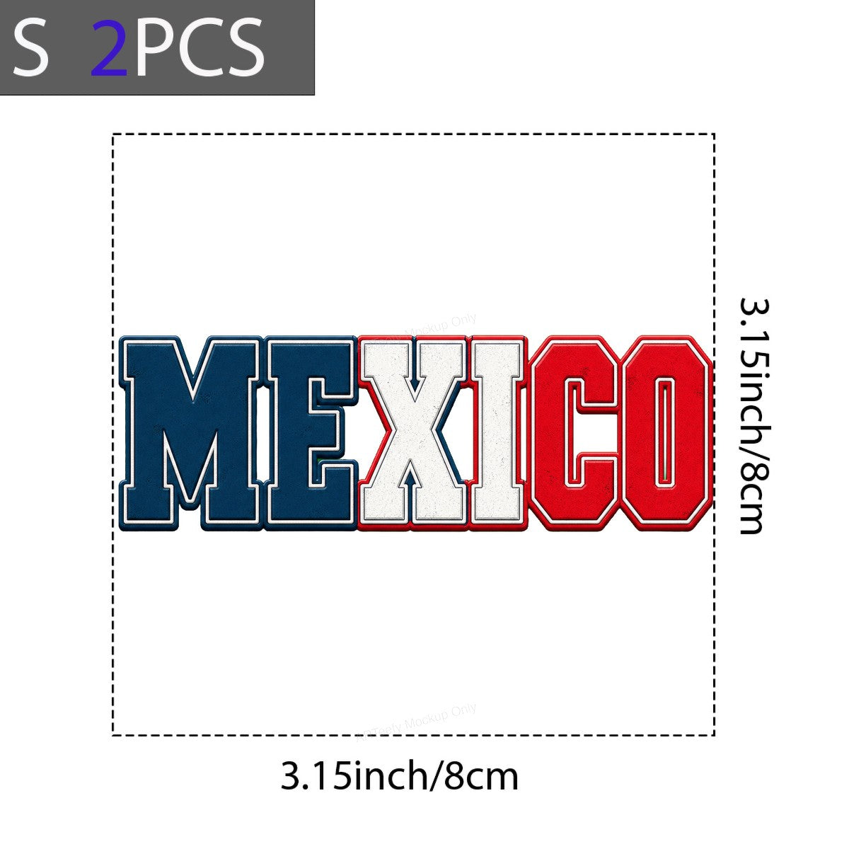 DTF Transfer Mexico Block Letters Flag Colors Graphic for T Shirts Hoodies and Tote Bags - 8