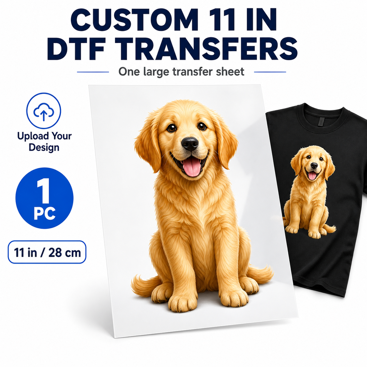 1 Custom DTF Transfer - 11" x 11" (28 x 28 cm)